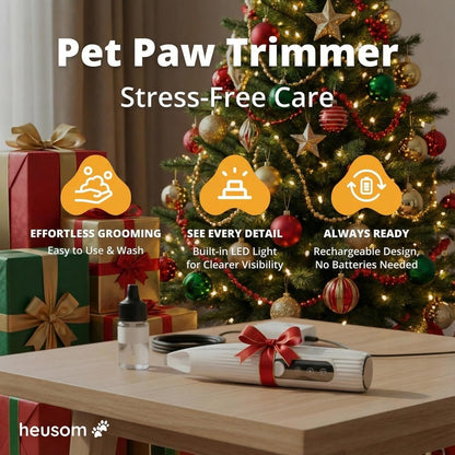 Silent Groom Pro Pet Paw Trimmer | Cordless Shaver for Dogs, Cats, Big & Small Animals with Light | Rechargeable Home and Salon Grooming Tool for Paws, Face, Ears, Butt