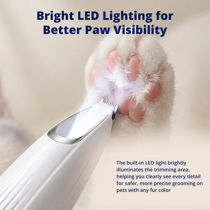 Silent Groom Pro Pet Paw Trimmer | Cordless Shaver for Dogs, Cats, Big & Small Animals with Light | Rechargeable Home and Salon Grooming Tool for Paws, Face, Ears, Butt